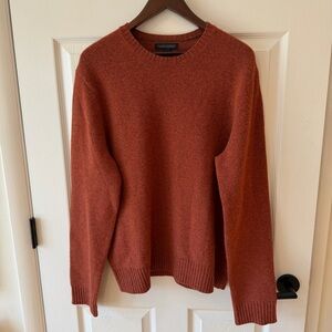Banana Republic Men's Terracotta Rust Crewneck Sweater Luxury Winter Blend